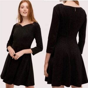 Kate Spade Sparkle Ponte Fit-and-Flare Sweetheart Neckline Dress